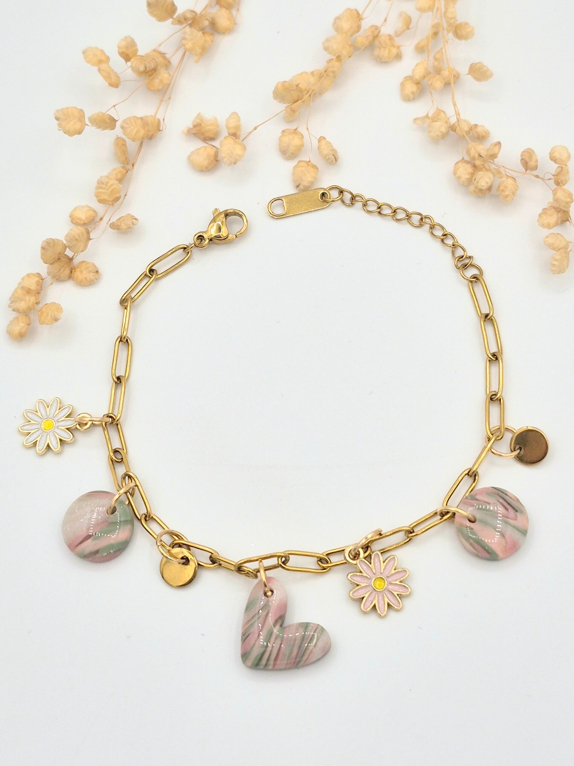 Bedelarmbandje | Goud pastel