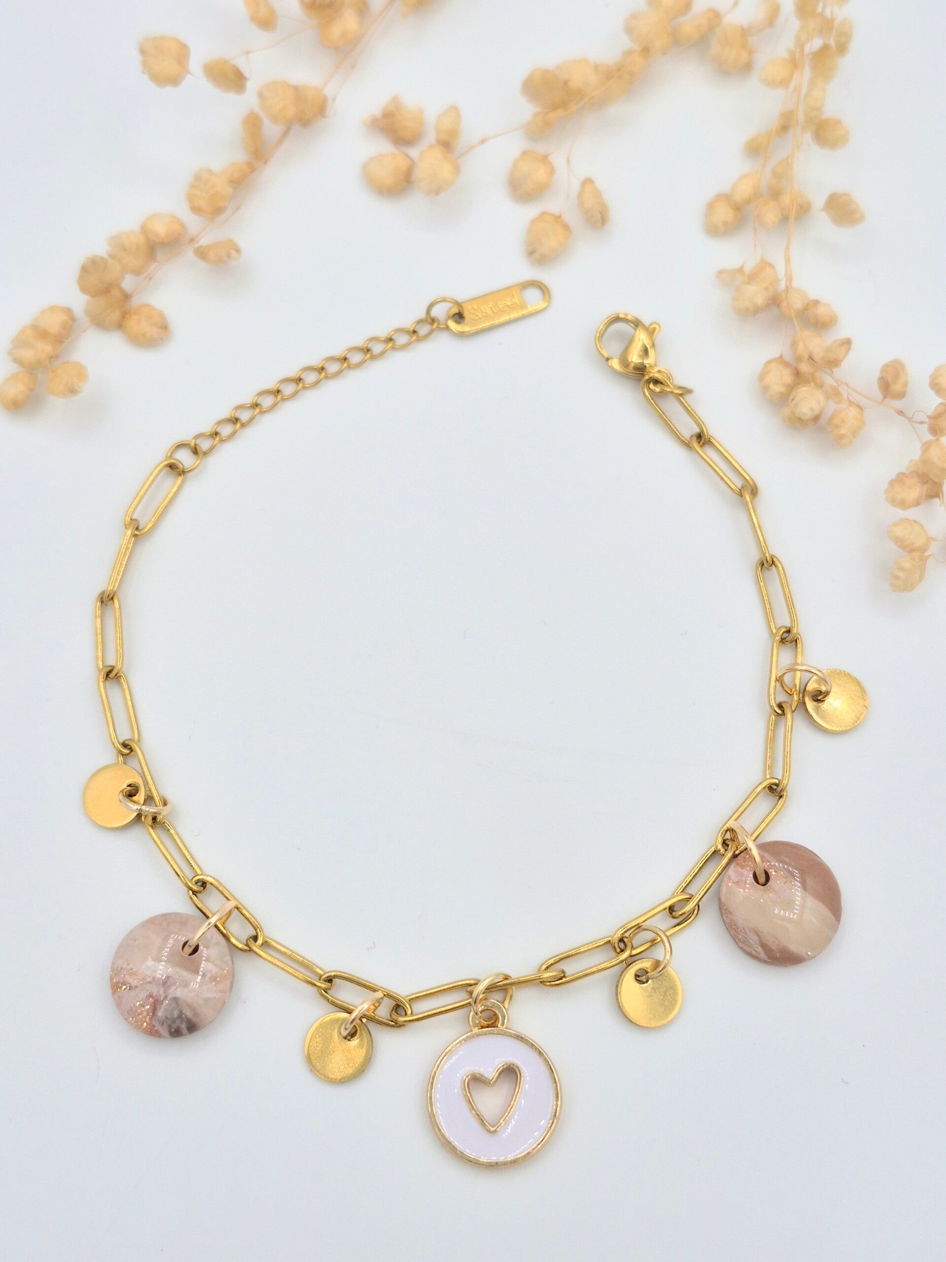 Bedelarmbandje | Goud beige