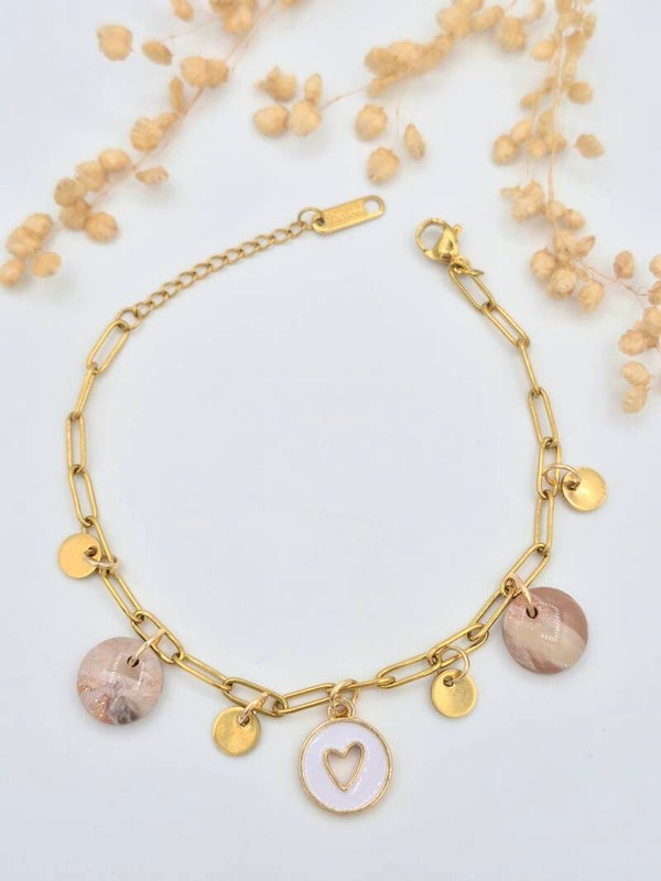 Bedelarmbandje | Goud beige