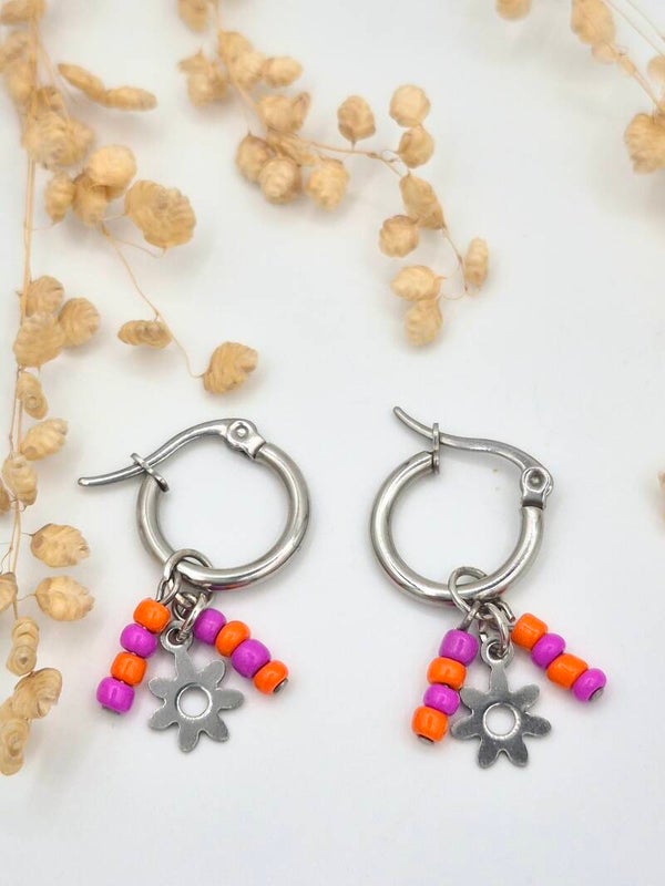 Oorringetjes met bedels | Bloempje