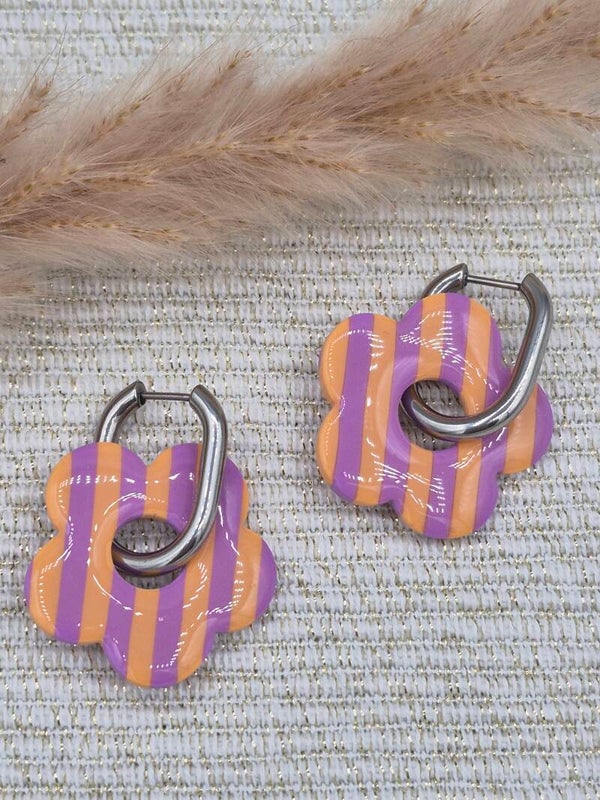 Bloeme | Gestreept lila oranje