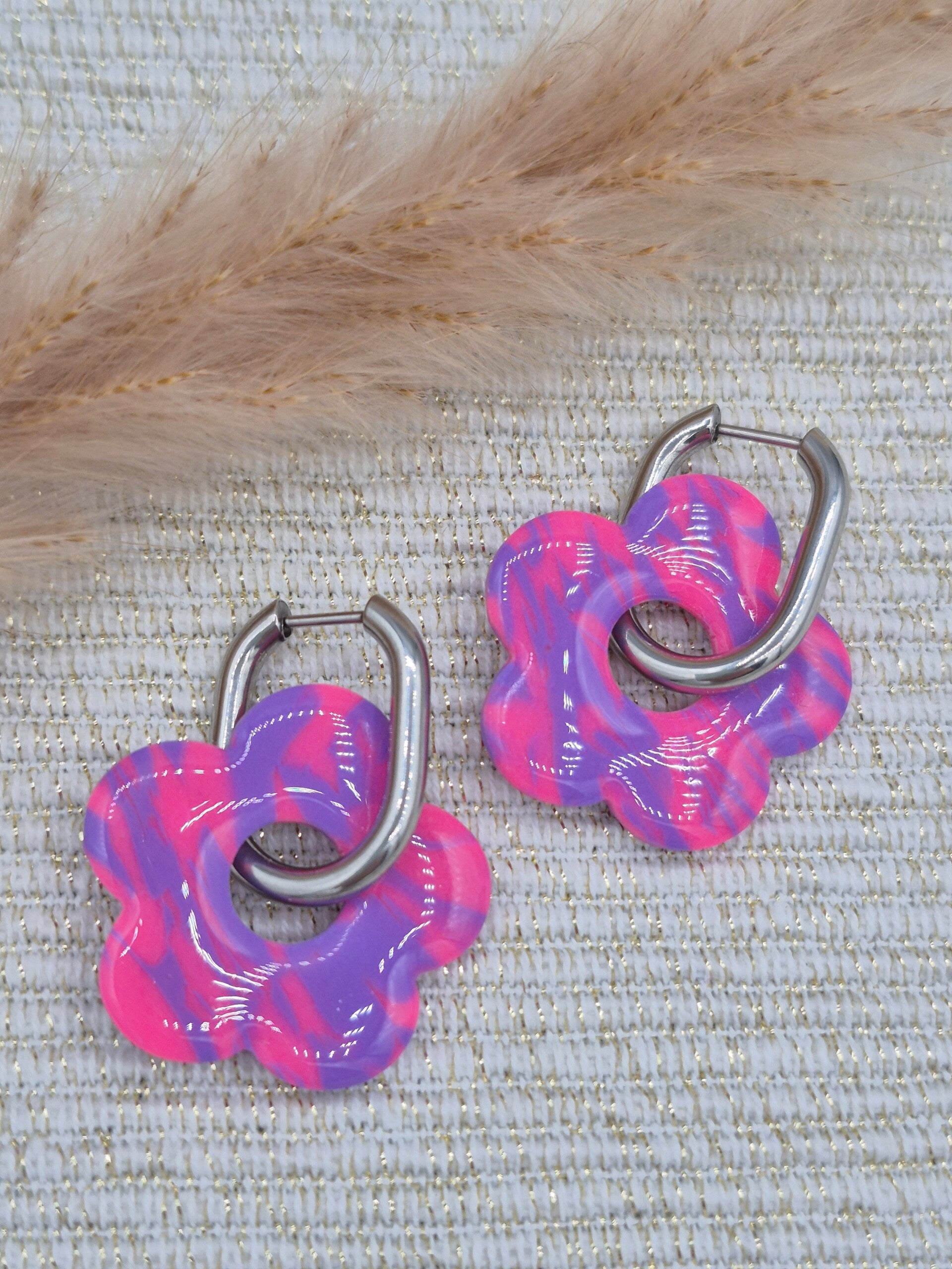 Bloeme | Paars en fluor roze