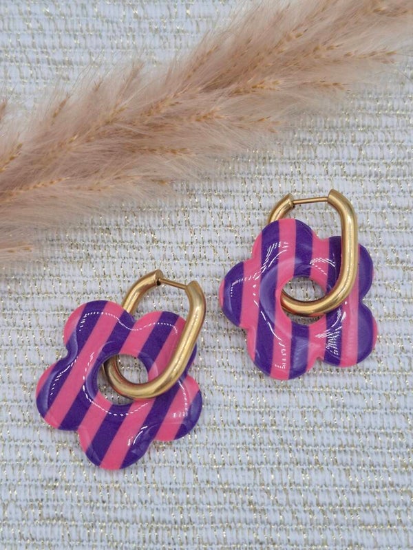 Bloeme | Gestreept paars en fuchsia