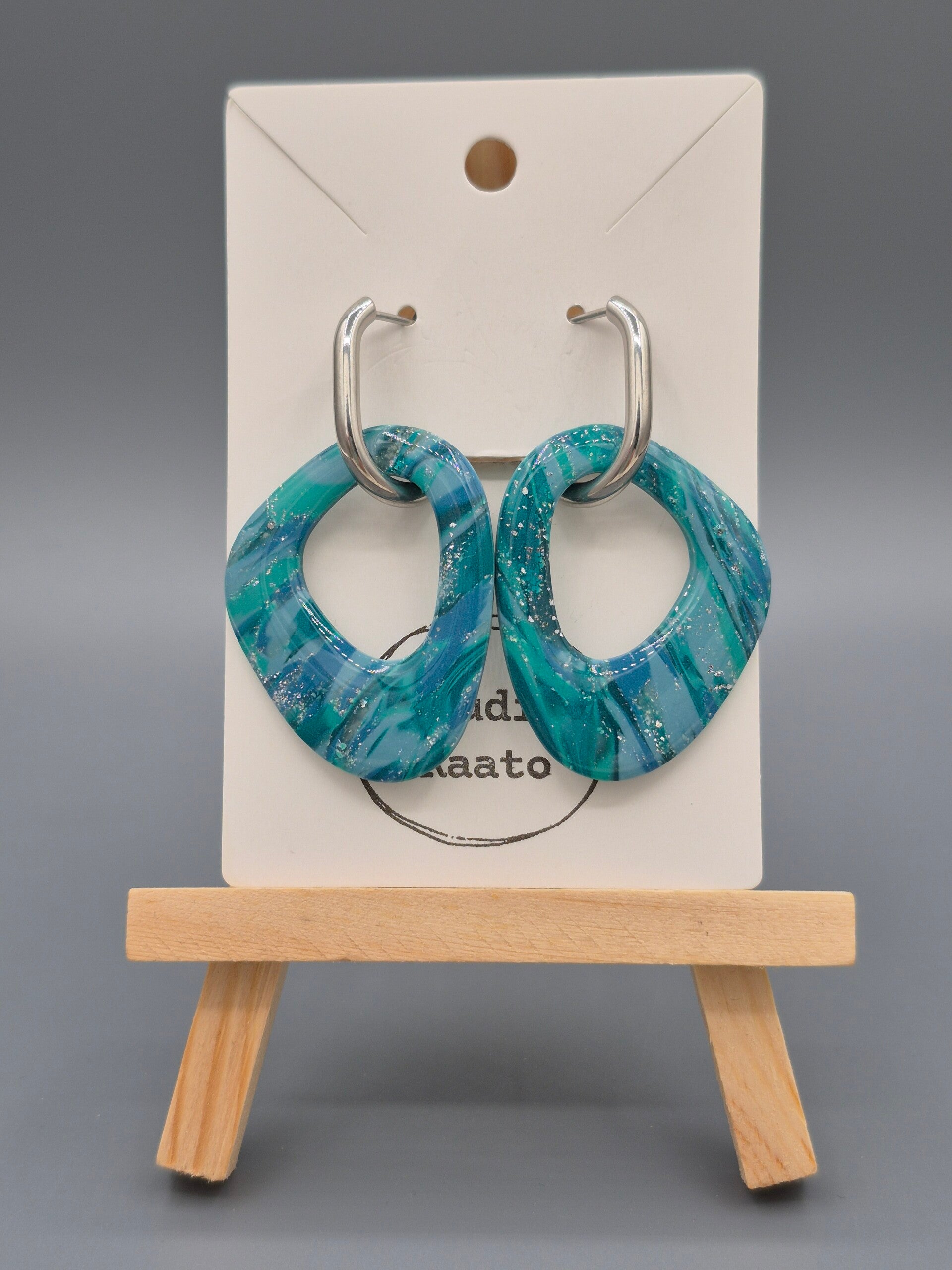 Evi | Blauw met bladzilver