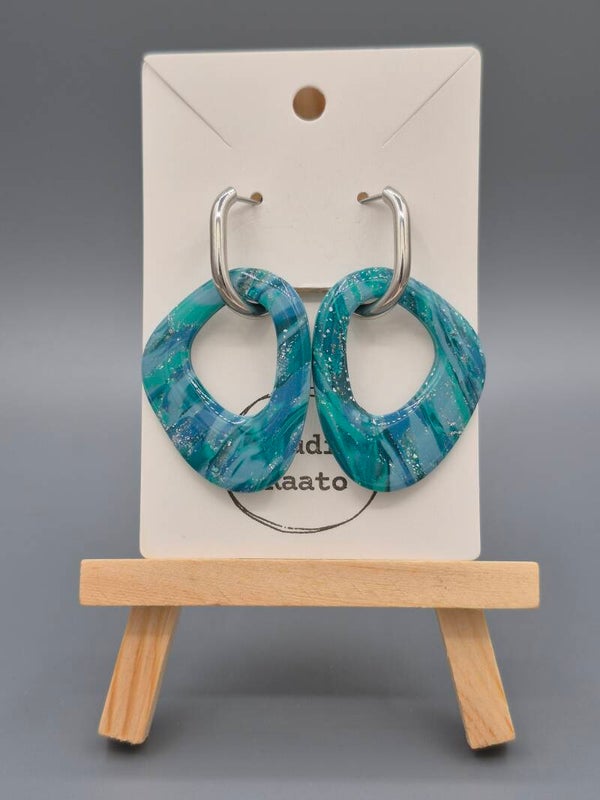 Evi | Blauw met bladzilver