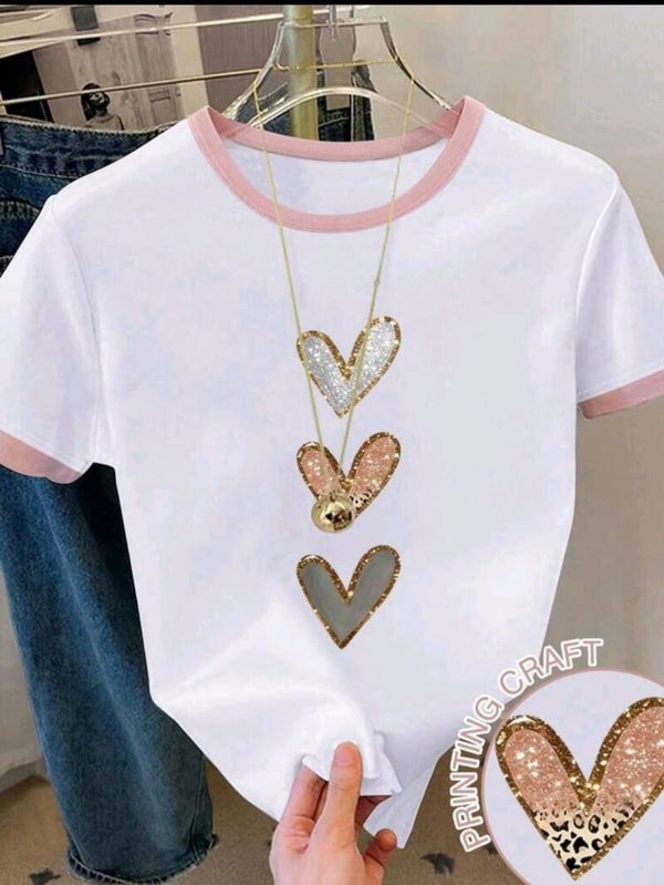 Playera Blanca Corazones