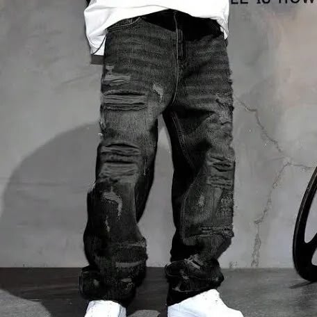 Jeans Negro Desgastado