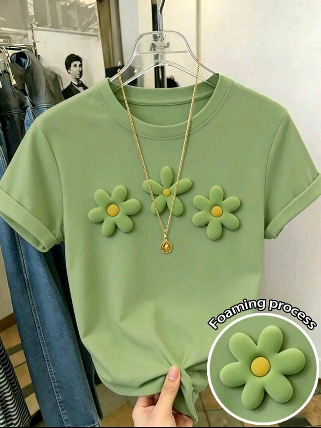 Blusa verde flores