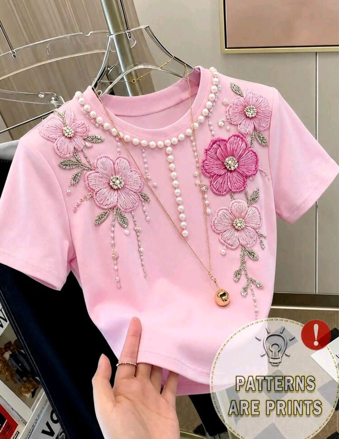 Playera Rosa Flores