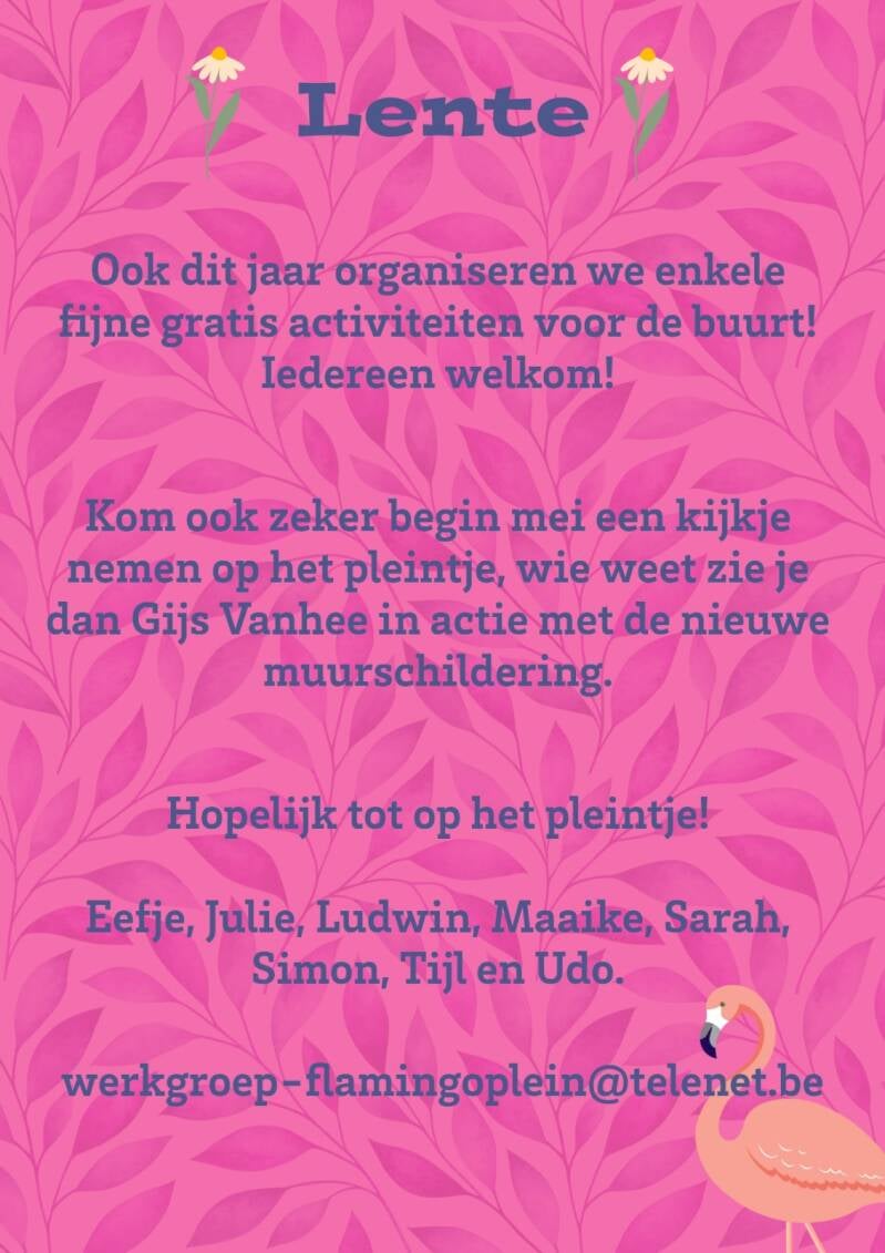 lenteactiviteiten op het Flamingoplein