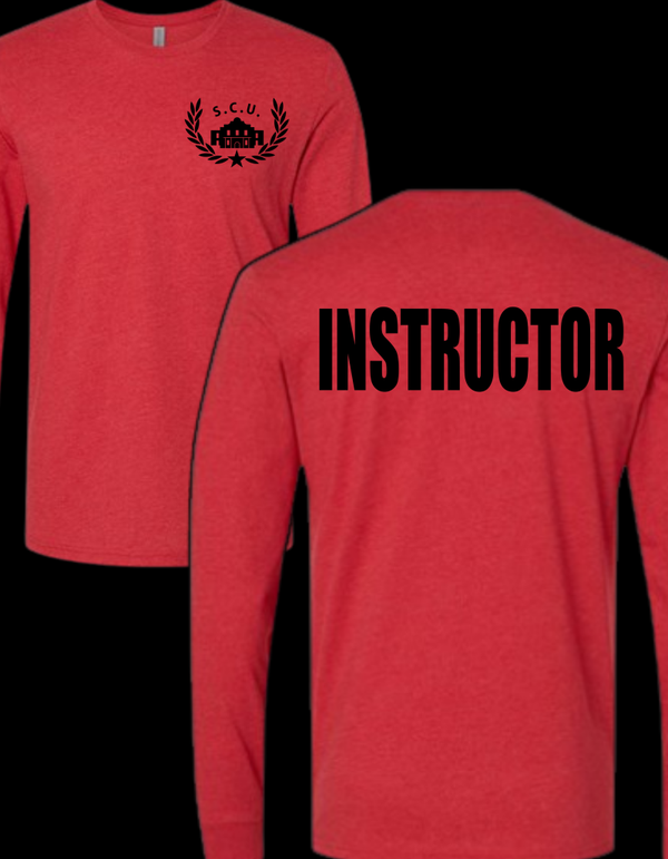 SCU Crest Red Instructor Long Sleeve