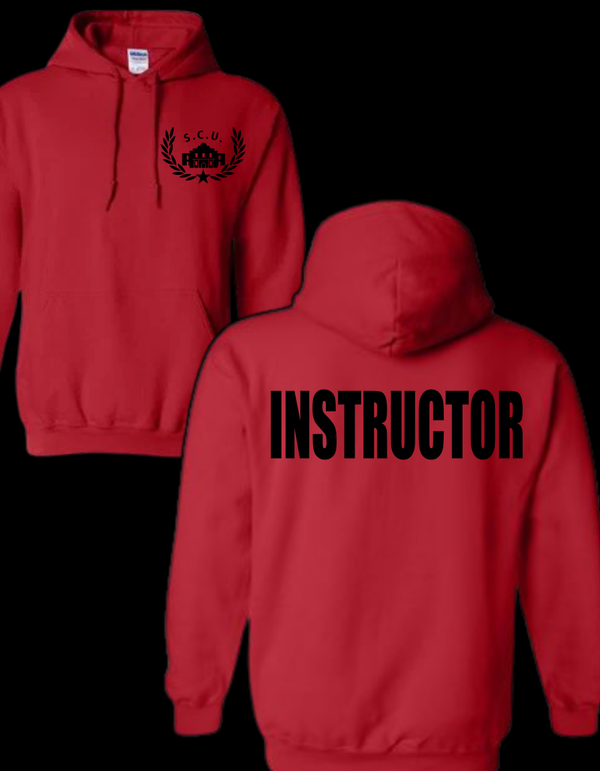 SCU Crest Red Instructor Hoodie
