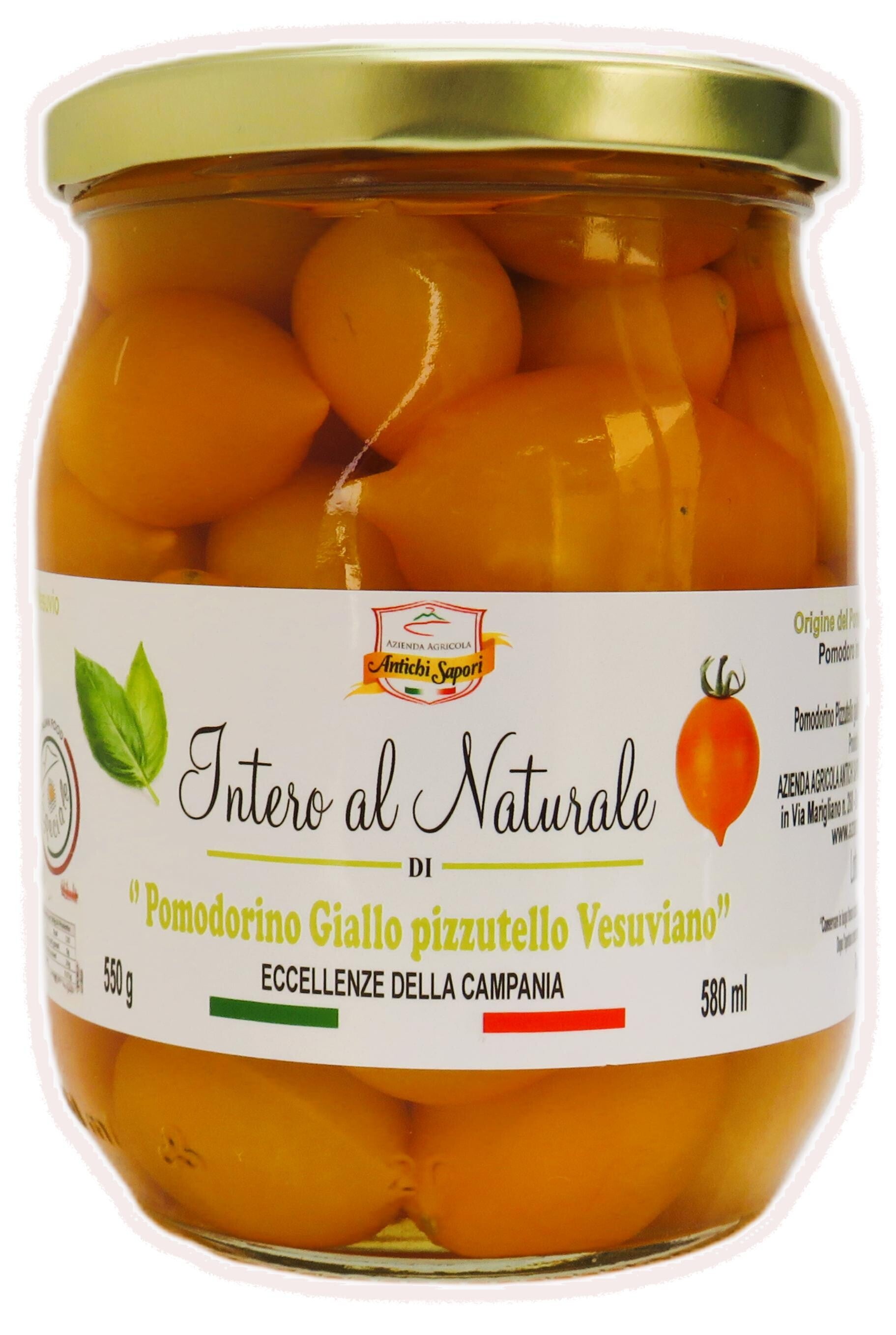 Intero al Naturale di Pomodorino Pizzutello Giallo Vesuviano 550g