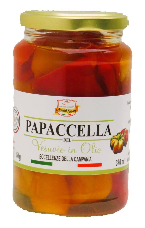 Papaccella Riccia Napoletana a coste in olio (Peperoni ricci) 350g