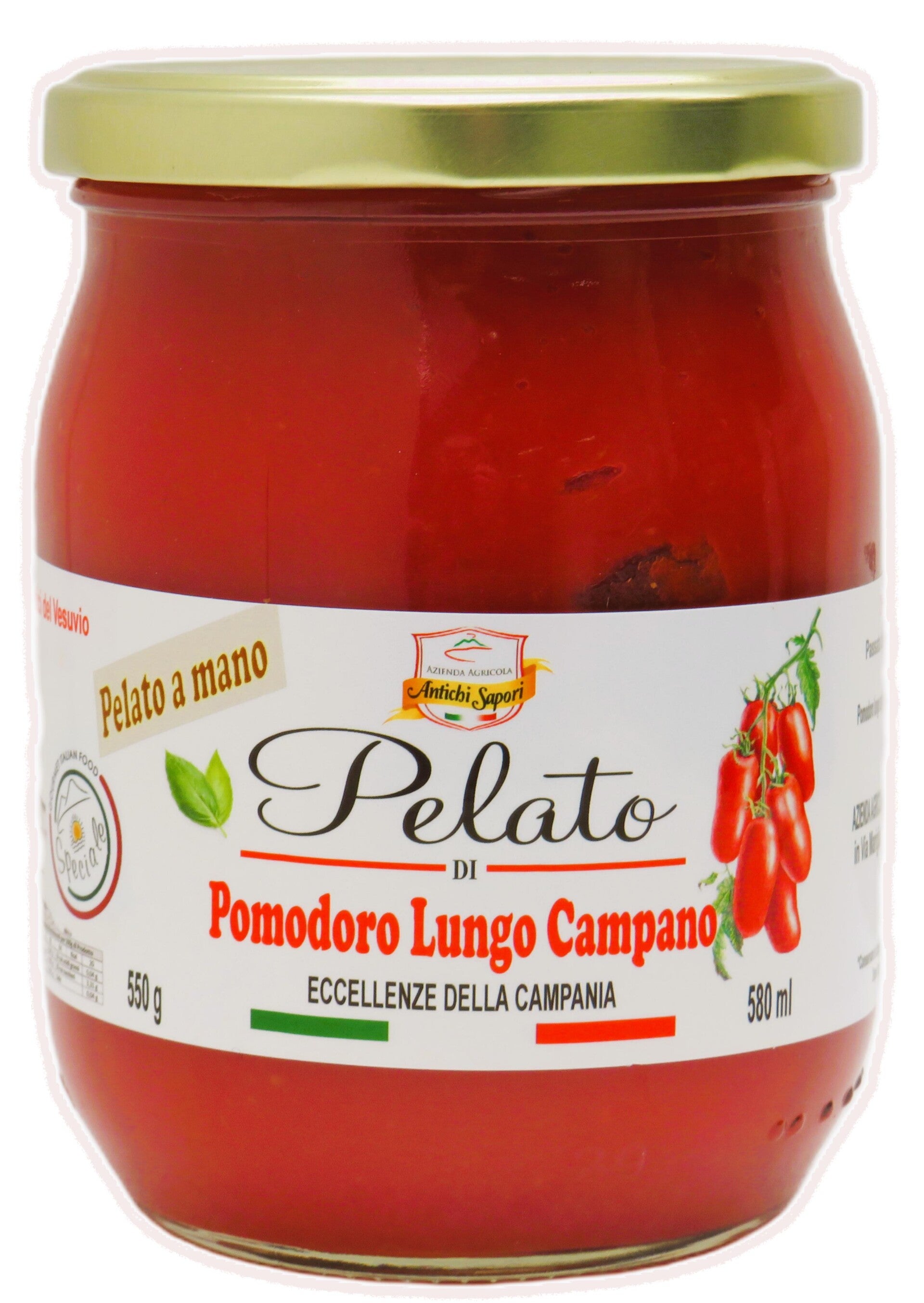 Pelato di pomodori Lunghi Campani 550g - Cartone da 12 pezzi