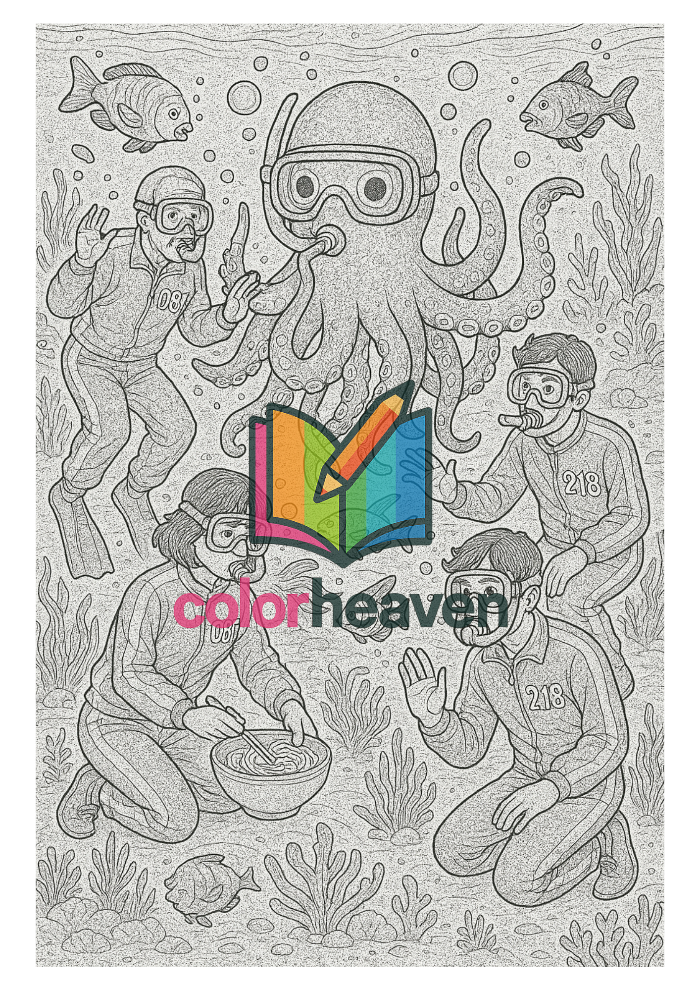 SG016 -Squid Game Underwater coloring page