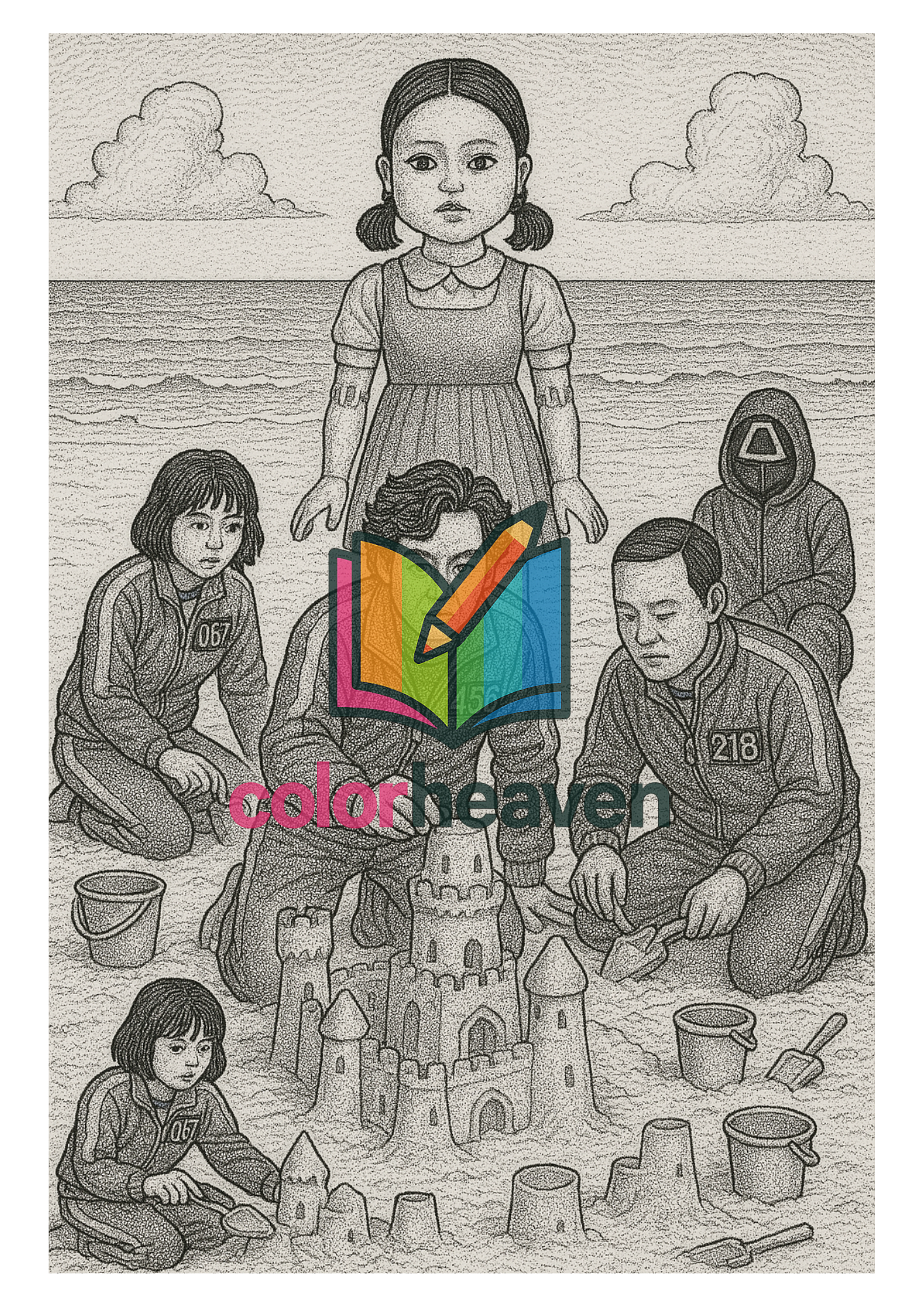 SG009 -Squid Game at the Beach coloring page