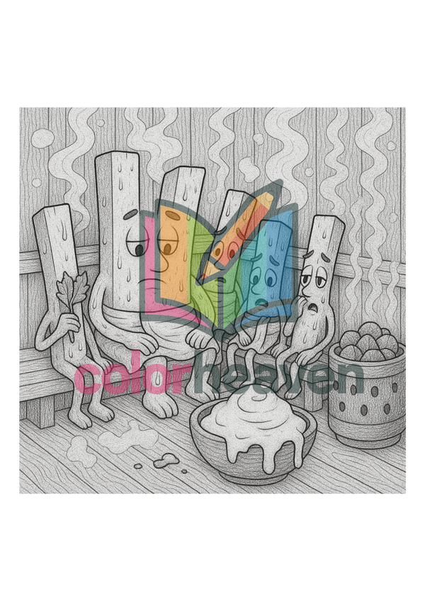 Sauna Fries coloring page
