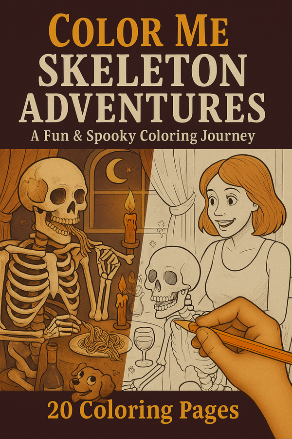 Skeleton Adventures English Coloring Book
