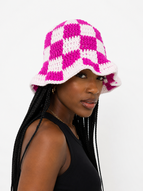 Checkered Ruffle Hat