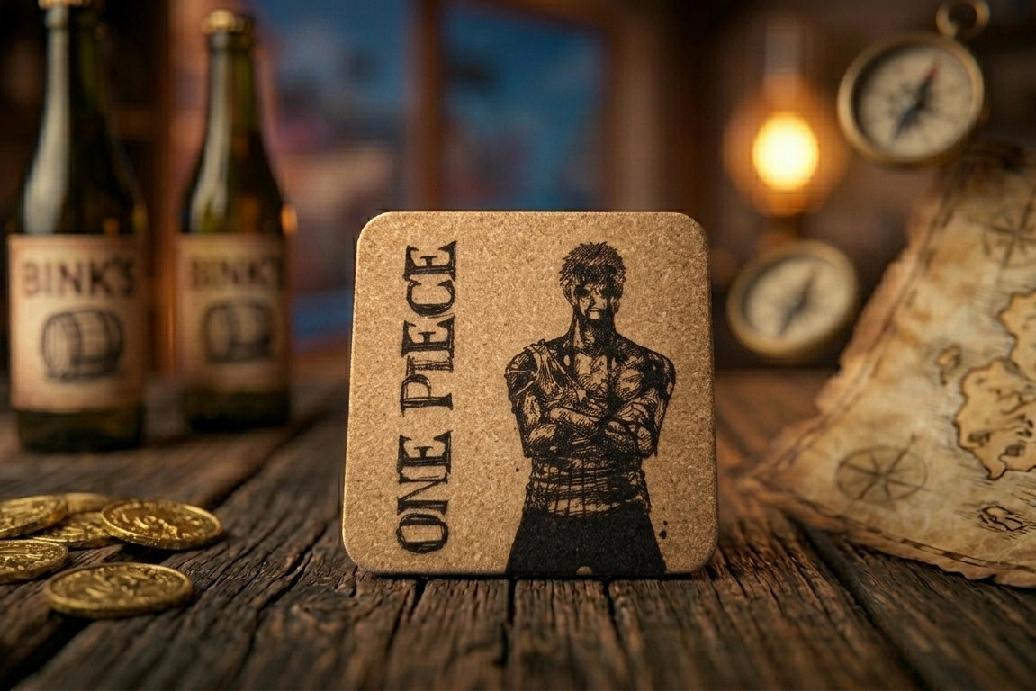 Lasergravierte Kork-Untersetzer