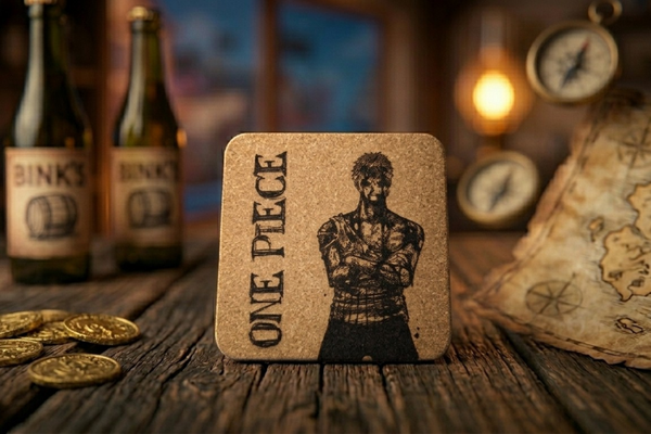 Lasergravierte Kork-Untersetzer