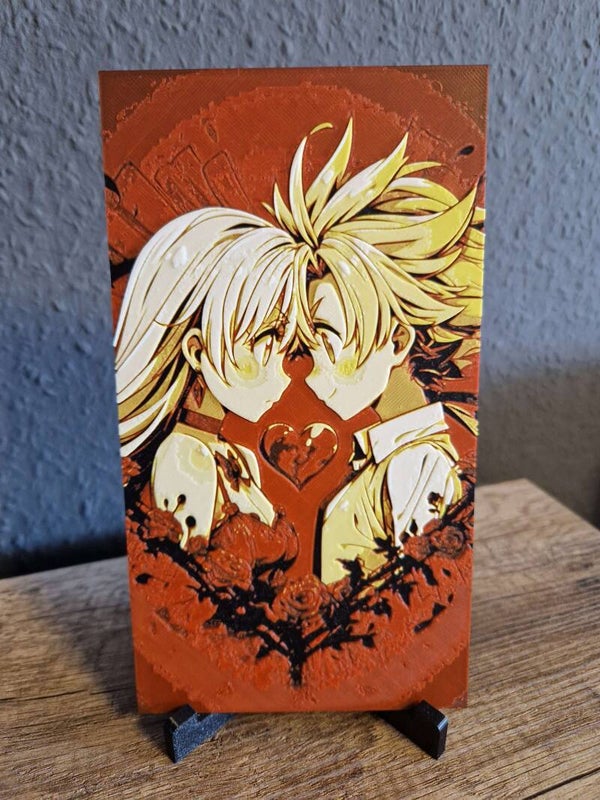 3D Hueforge Kunstbild: Anime