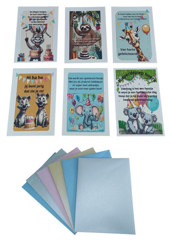 Setje kinderkaarten, verjaardag