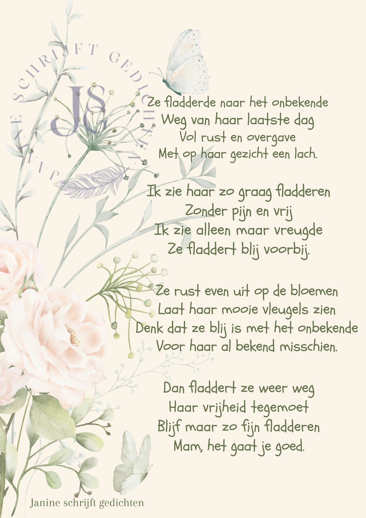 Ze fladderde naar het onbekende