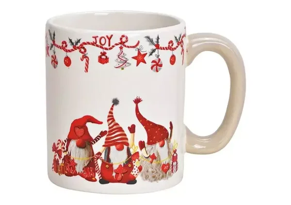 Mok Kerstkabouter decor keramiek wit