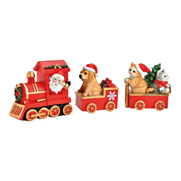 Kerst treinset van 3, gemaakt van poly