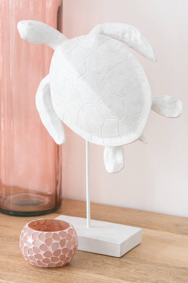 Schildpad Op Voet Poly Wit