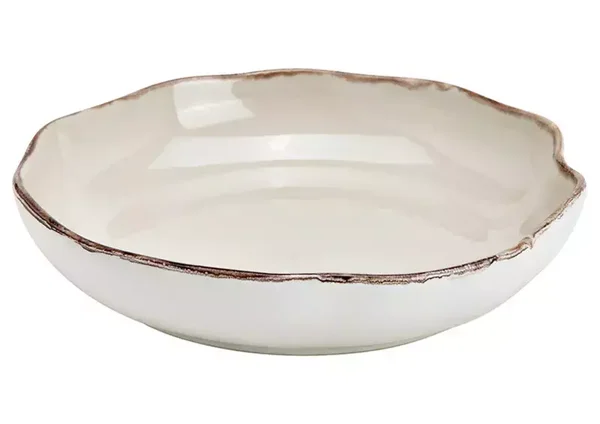 Crème aardewerk kom (w/h/d) 17x3x17cm