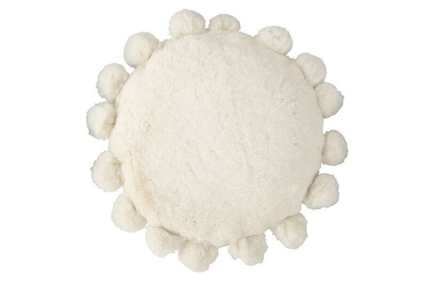 Kussen Rond Bol Polyester Wit