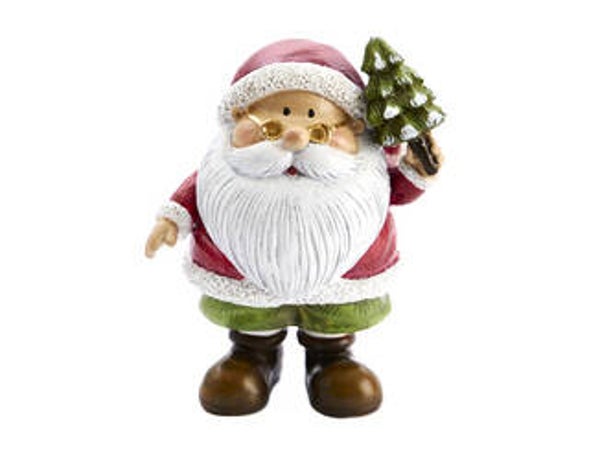 kerstman met boom rood groen H 12