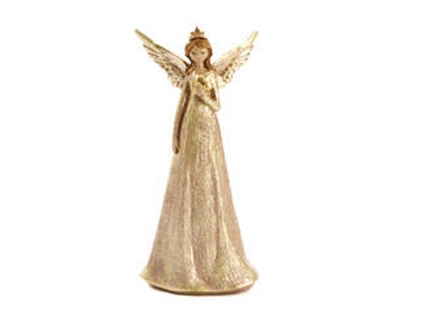 engel met gouden hart goud brons H 22