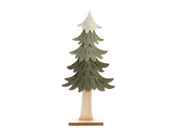 kerstboom vilt groen crème H 52 cm
