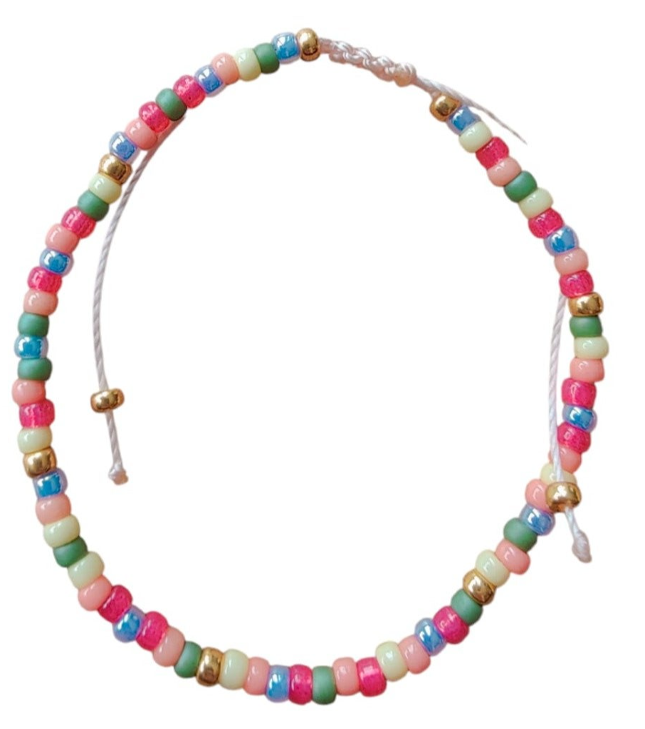 Armband met schuifknoop - confetti