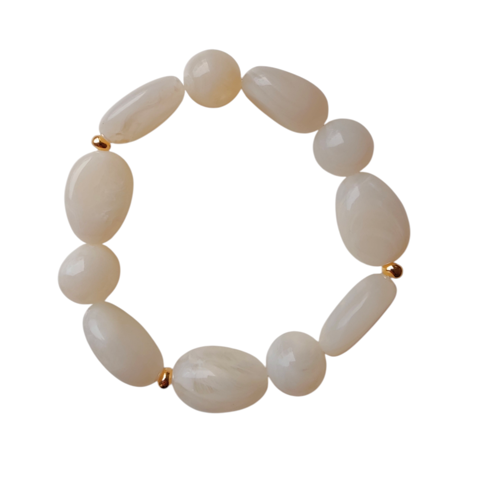 Armband wit grote kraal