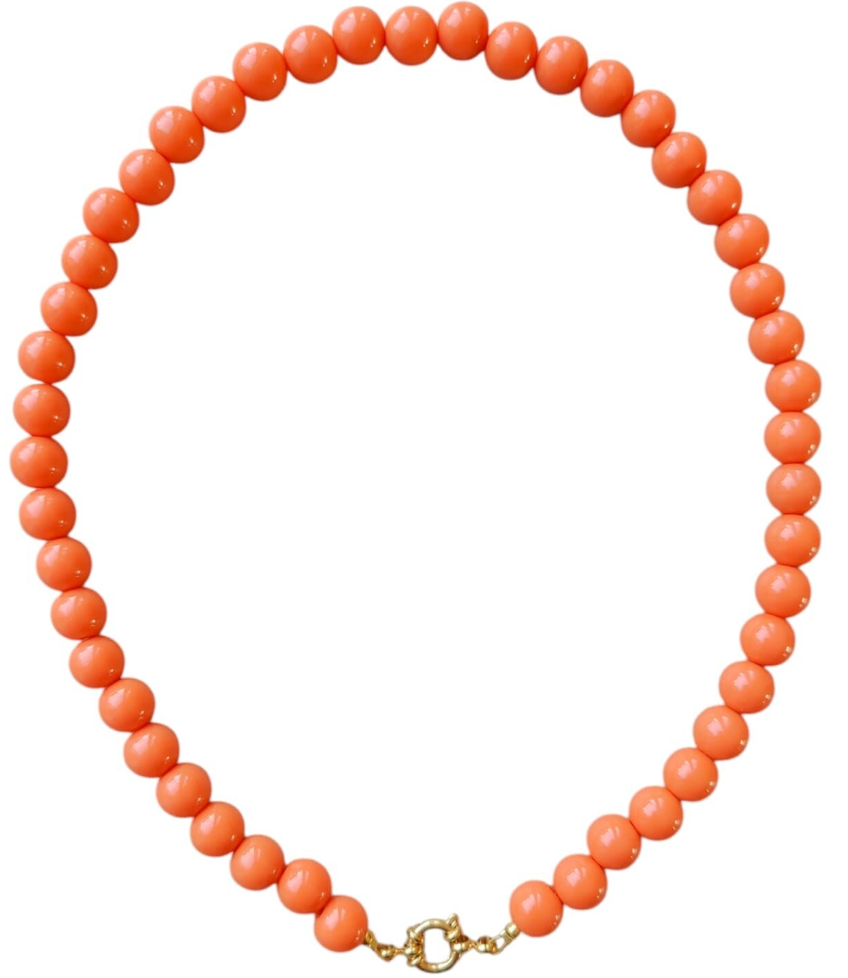 Ketting grote kraal - oranje