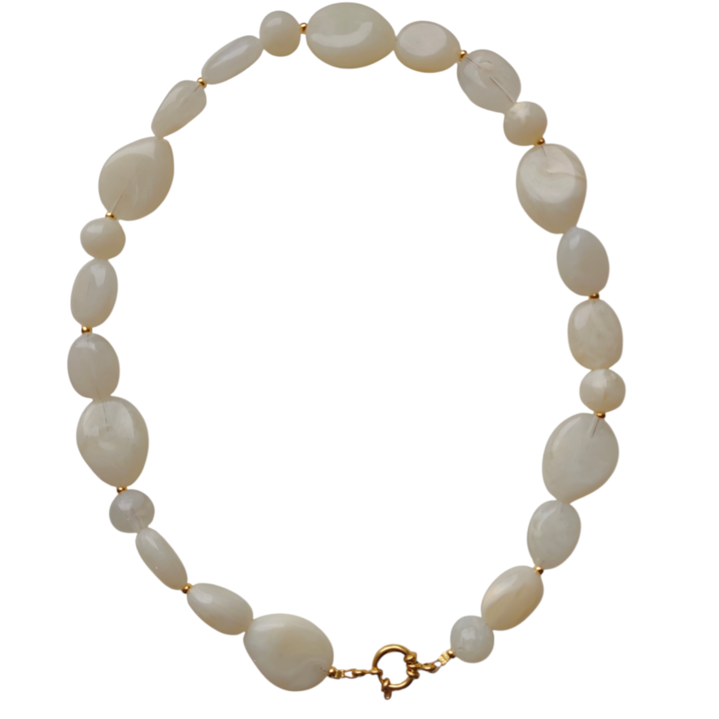 Ketting grote kraal - wit