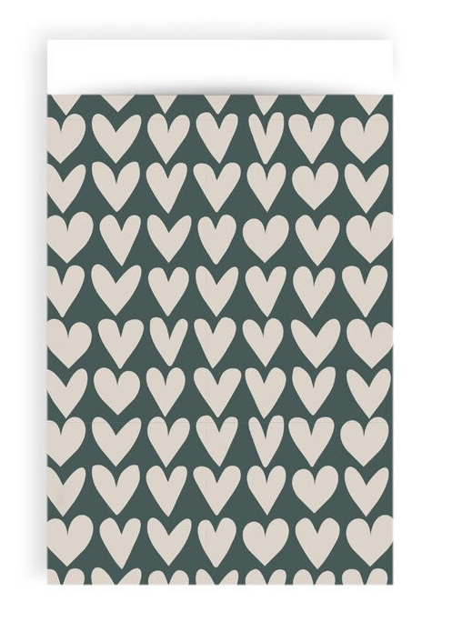 Cadeauzakje hartjes - maat M - 5 stuks