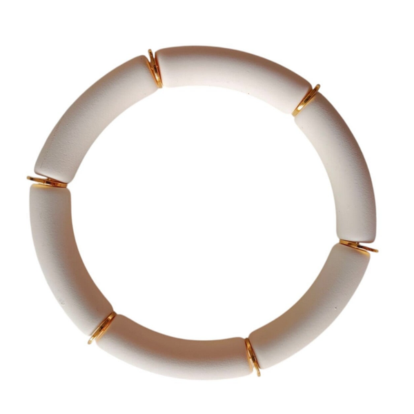 Armband tube wit/goud