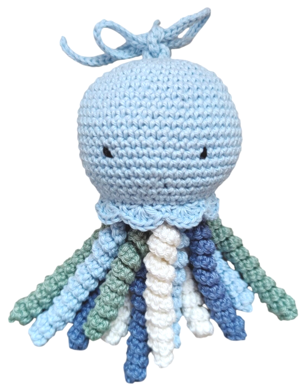 Octopus knuffel mini - blauw groen
