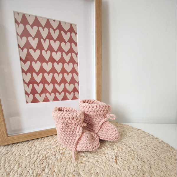 Slofjes baby - oud roze