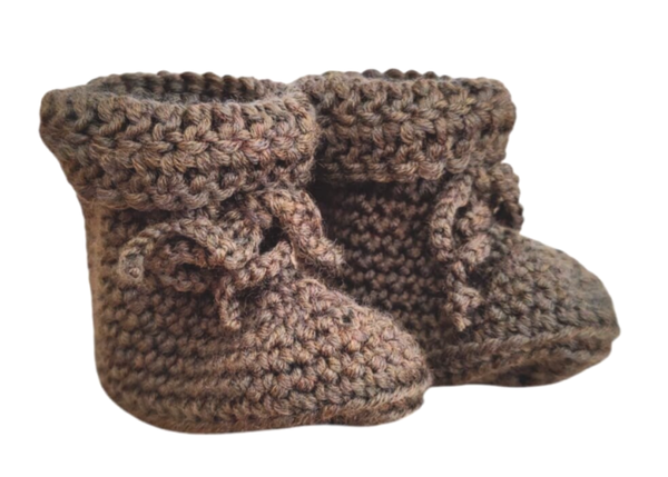 Slofjes baby - merino wol - donker groen