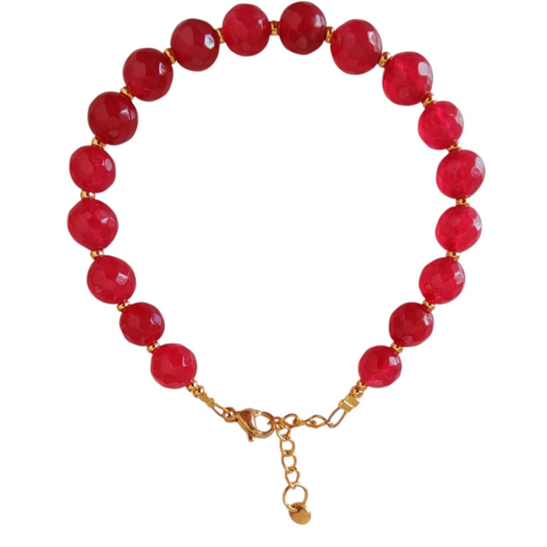 Armband natuursteen bordeaux rood