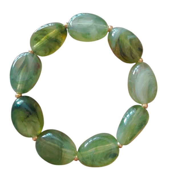 Armband groen grote kraal