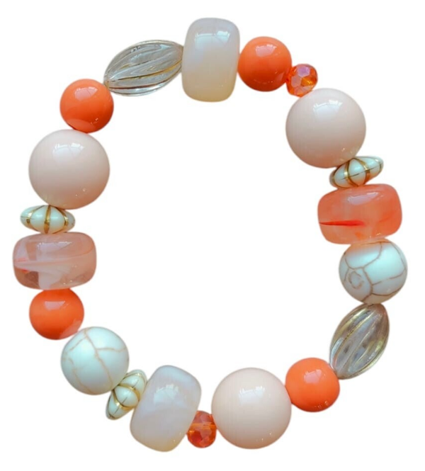 Armband grote kraal oranje
