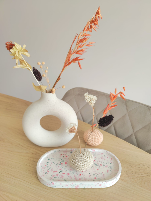 Onderzetter ovaal: rood/roze/groen